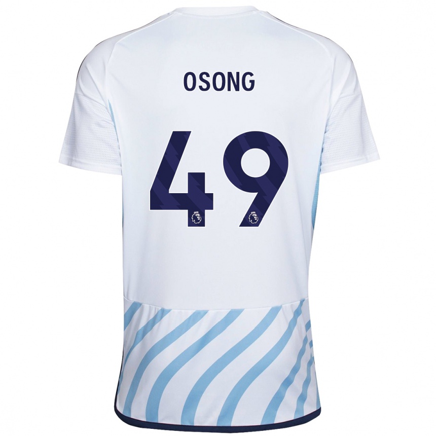 Niño Fútbol Camiseta Detlef Esapa Osong #49 Blanco Azul 2ª Equipación 2023/24