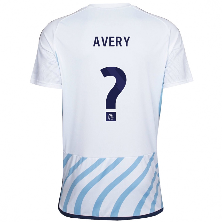 Niño Fútbol Camiseta Theo Avery #0 Blanco Azul 2ª Equipación 2023/24