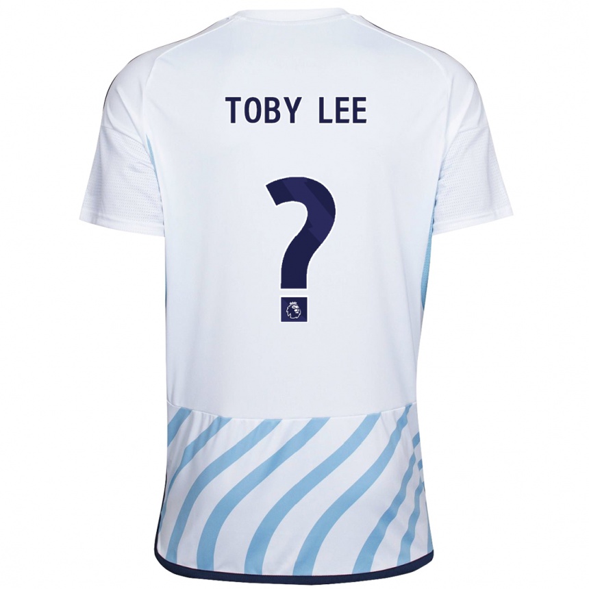 Niño Fútbol Camiseta Toby Lee #0 Blanco Azul 2ª Equipación 2023/24