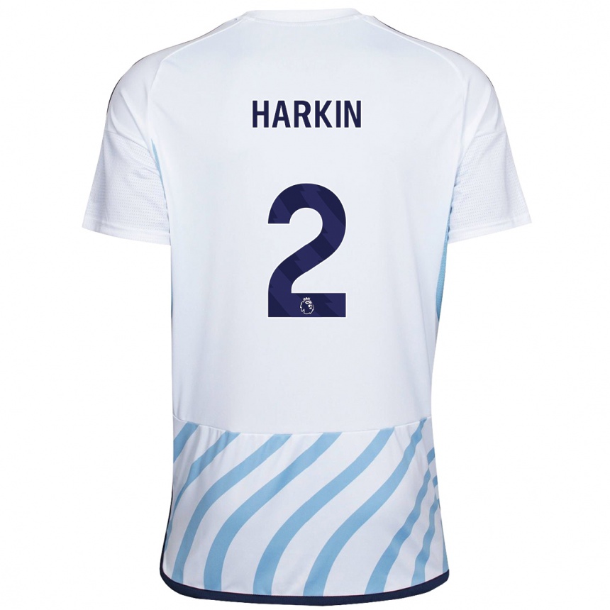 Niño Fútbol Camiseta Lyndsey Harkin #2 Blanco Azul 2ª Equipación 2023/24