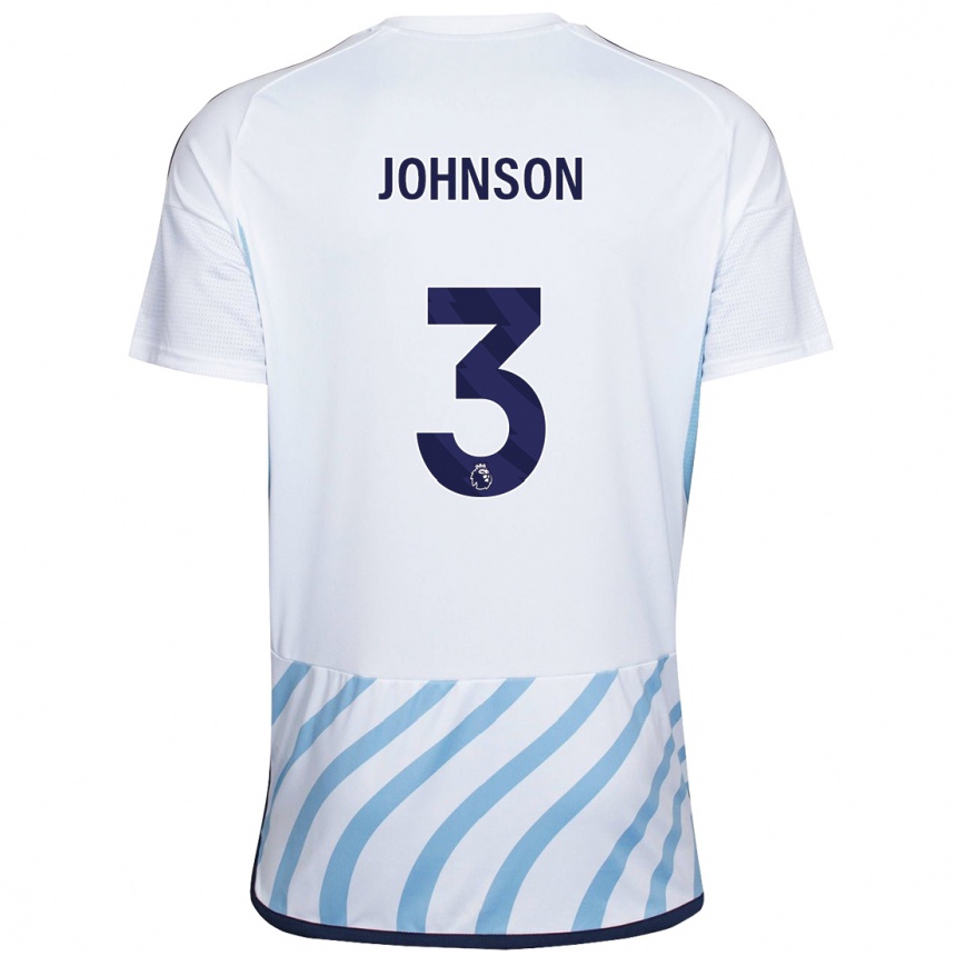 Niño Fútbol Camiseta Nat Johnson #3 Blanco Azul 2ª Equipación 2023/24