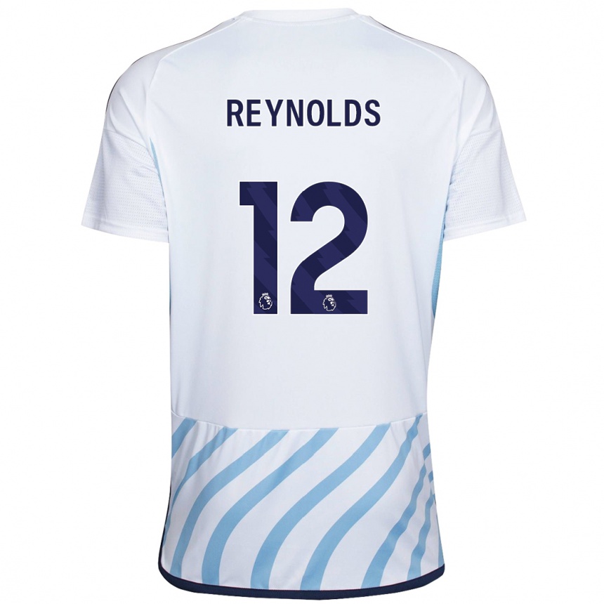 Niño Fútbol Camiseta Niamh Reynolds #12 Blanco Azul 2ª Equipación 2023/24