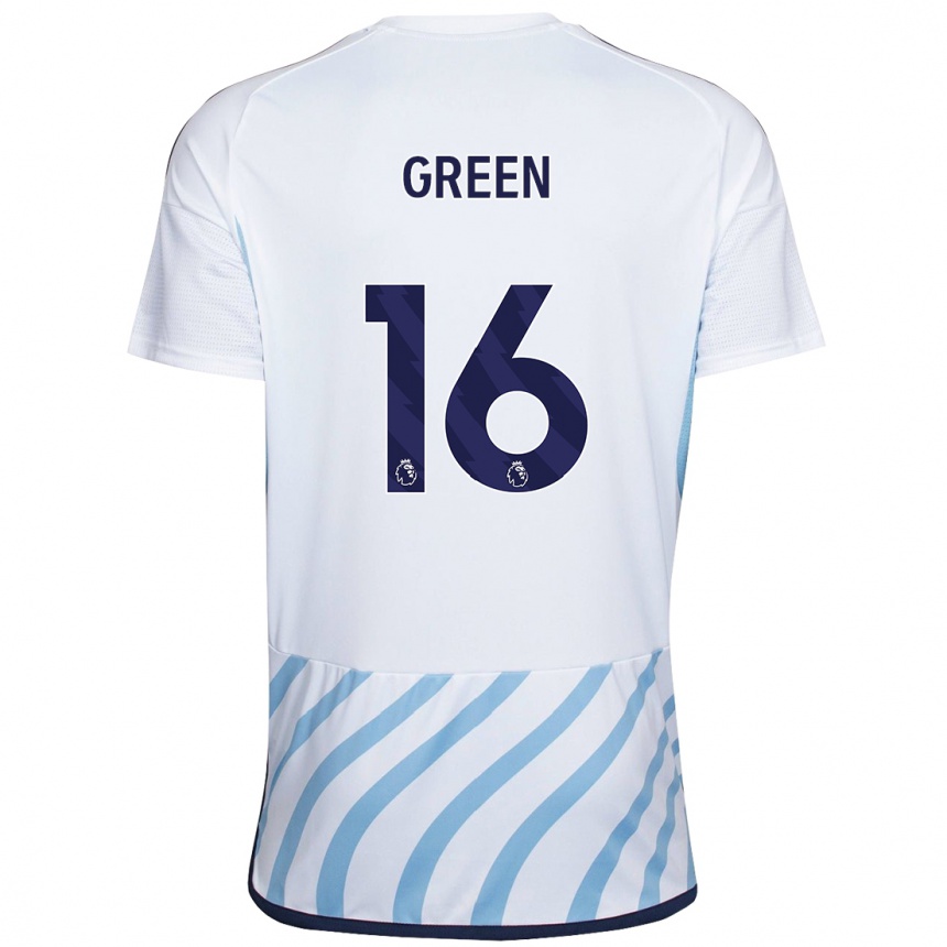 Niño Fútbol Camiseta Mollie Green #16 Blanco Azul 2ª Equipación 2023/24