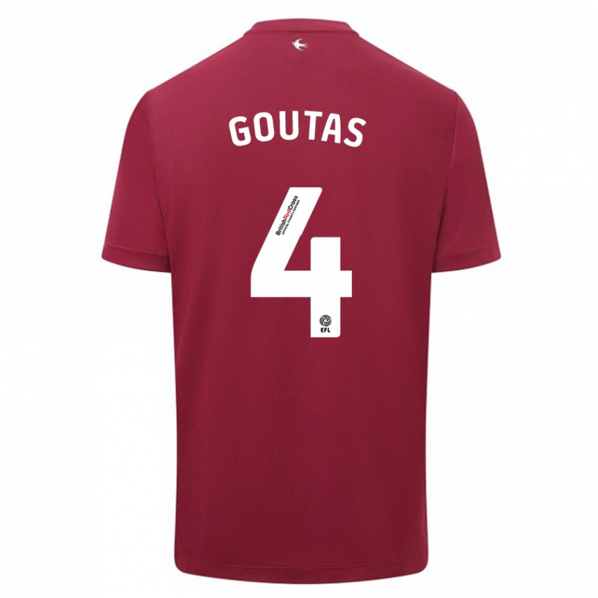 Niño Fútbol Camiseta Dimitrios Goutas #4 Rojo 2ª Equipación 2023/24