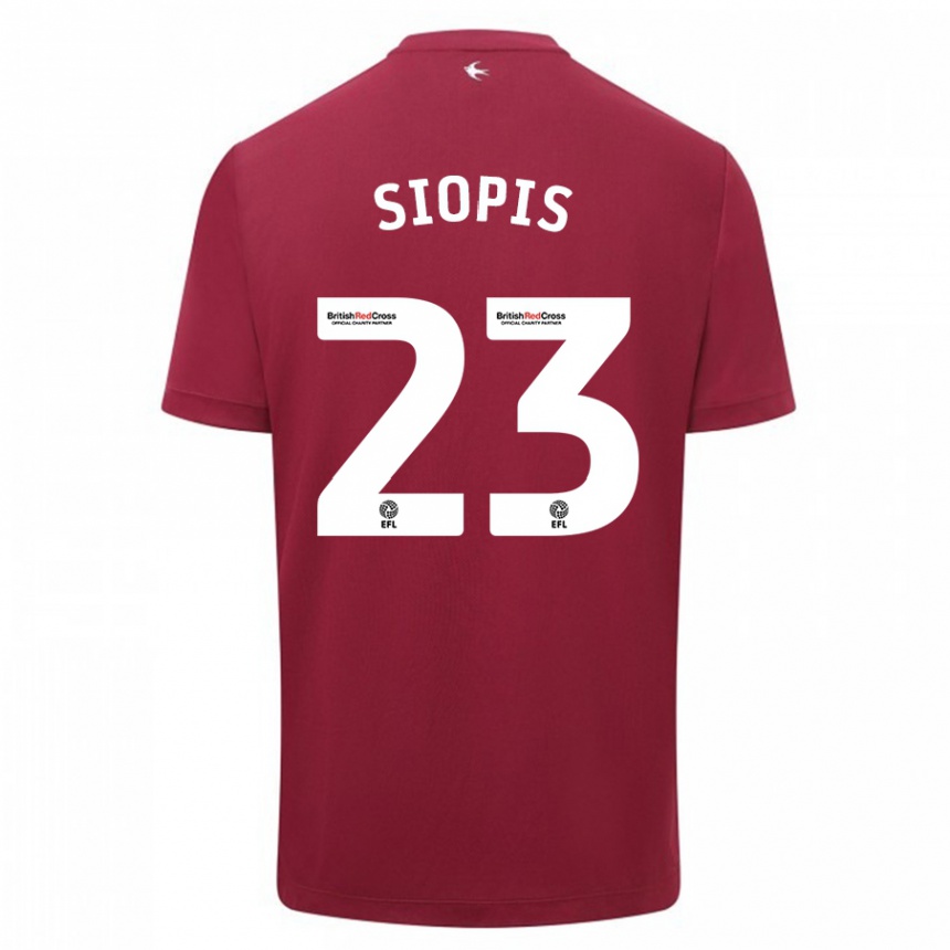 Niño Fútbol Camiseta Manolis Siopis #23 Rojo 2ª Equipación 2023/24