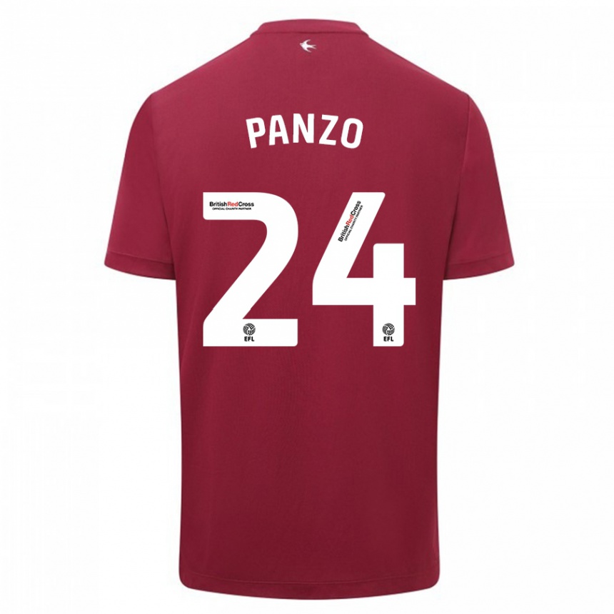 Niño Fútbol Camiseta Jonathan Panzo #24 Rojo 2ª Equipación 2023/24