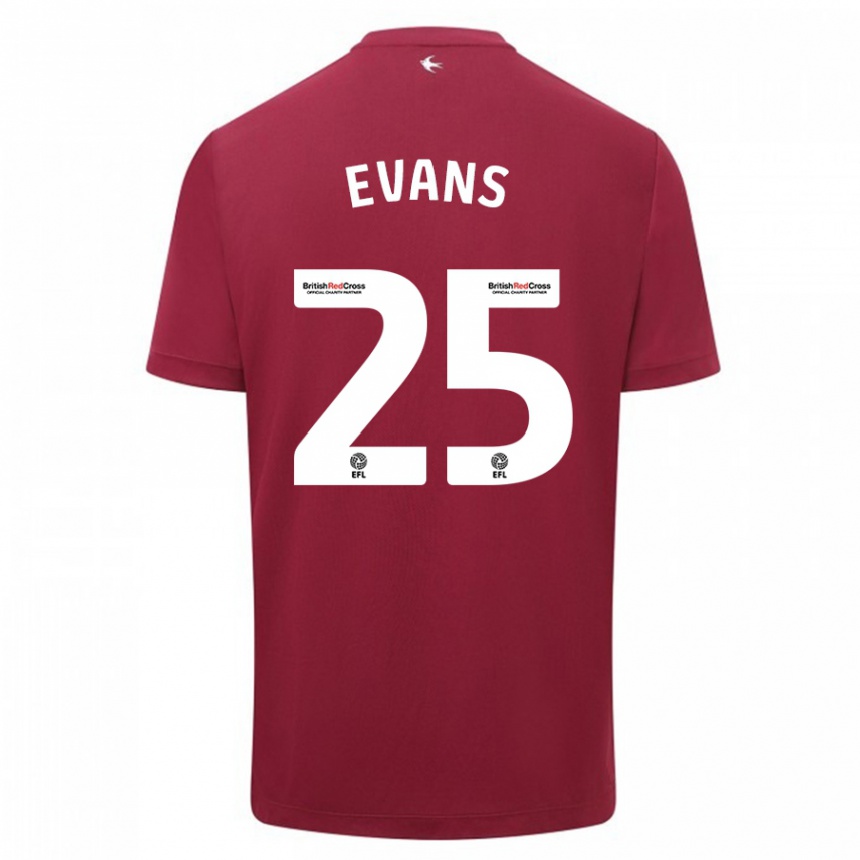 Niño Fútbol Camiseta Kieron Evans #25 Rojo 2ª Equipación 2023/24