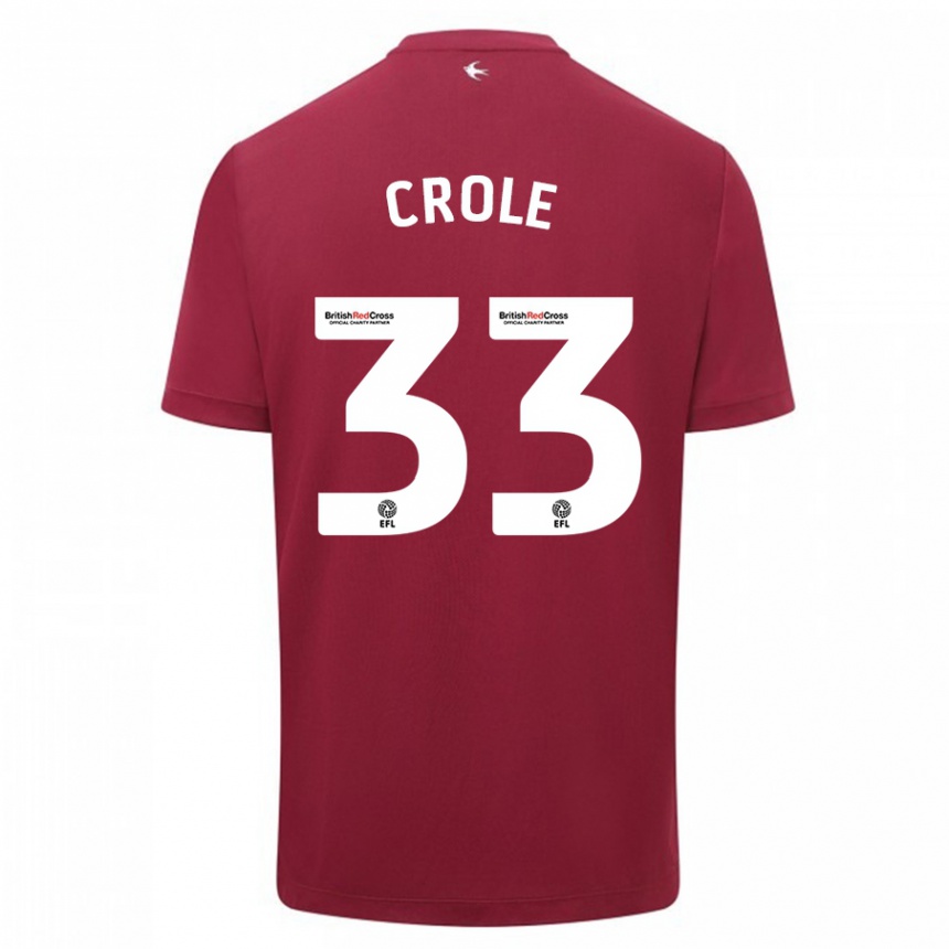 Niño Fútbol Camiseta James Crole #33 Rojo 2ª Equipación 2023/24