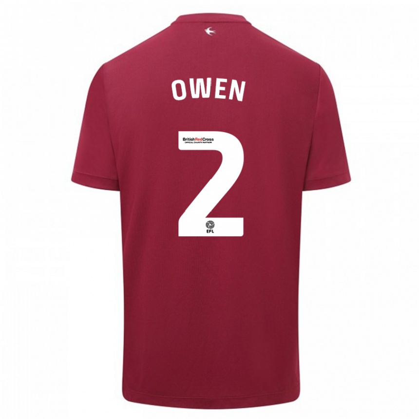 Niño Fútbol Camiseta Lisa Owen #2 Rojo 2ª Equipación 2023/24