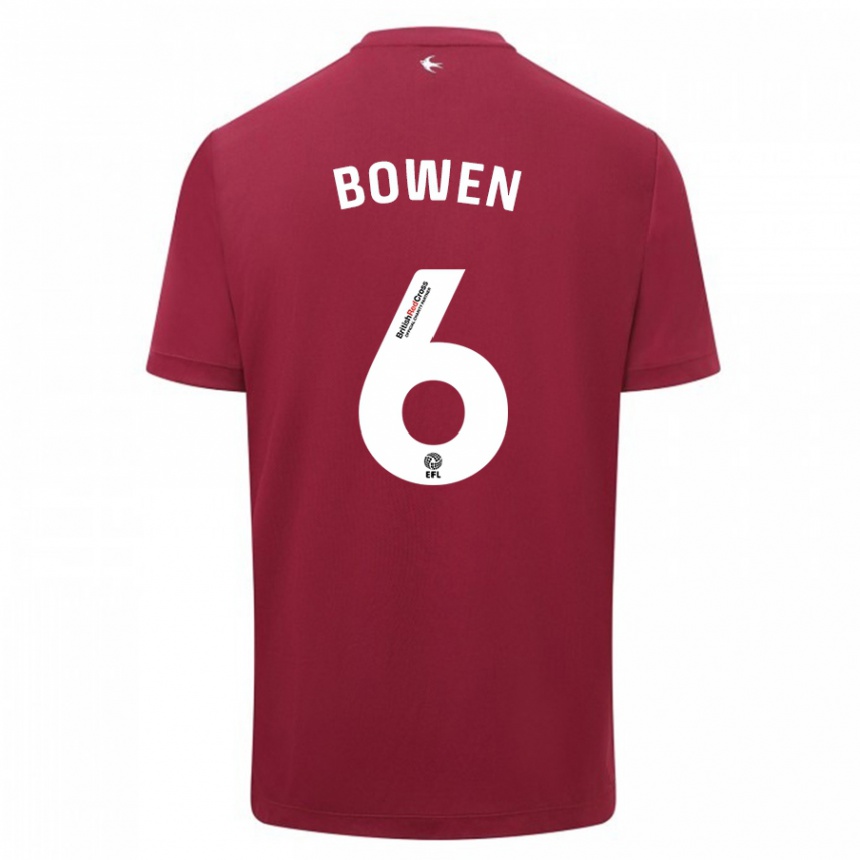 Niño Fútbol Camiseta Megan Bowen #6 Rojo 2ª Equipación 2023/24