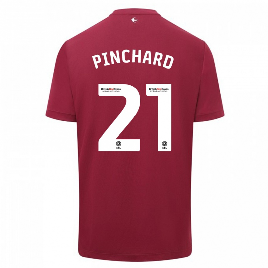 Niño Fútbol Camiseta Cerys Pinchard #21 Rojo 2ª Equipación 2023/24