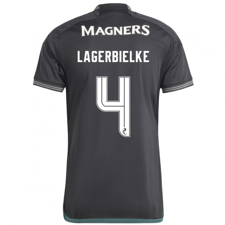 Niño Fútbol Camiseta Gustaf Lagerbielke #4 Negro 2ª Equipación 2023/24