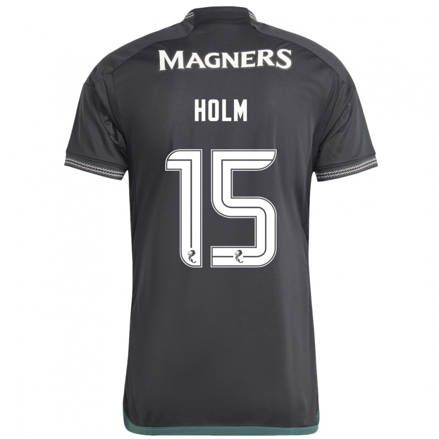 Niño Fútbol Camiseta Odin Thiago Holm #15 Negro 2ª Equipación 2023/24