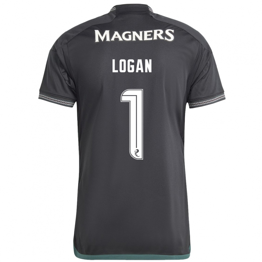 Niño Fútbol Camiseta Chloe Logan #1 Negro 2ª Equipación 2023/24