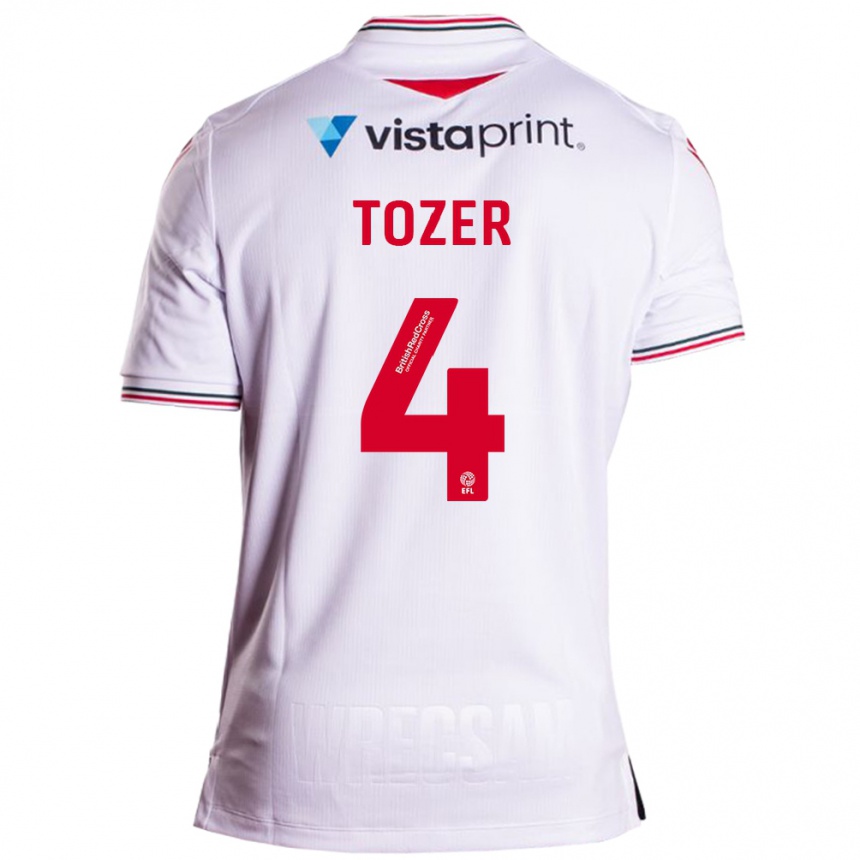 Niño Fútbol Camiseta Ben Tozer #4 Blanco 2ª Equipación 2023/24