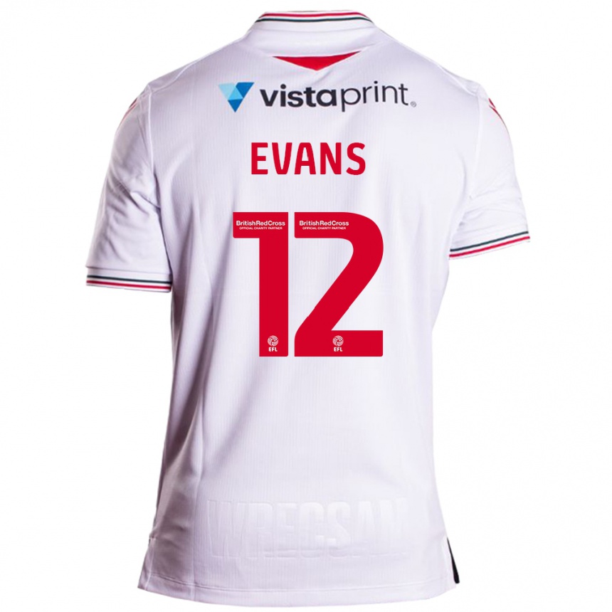 Niño Fútbol Camiseta George Evans #12 Blanco 2ª Equipación 2023/24