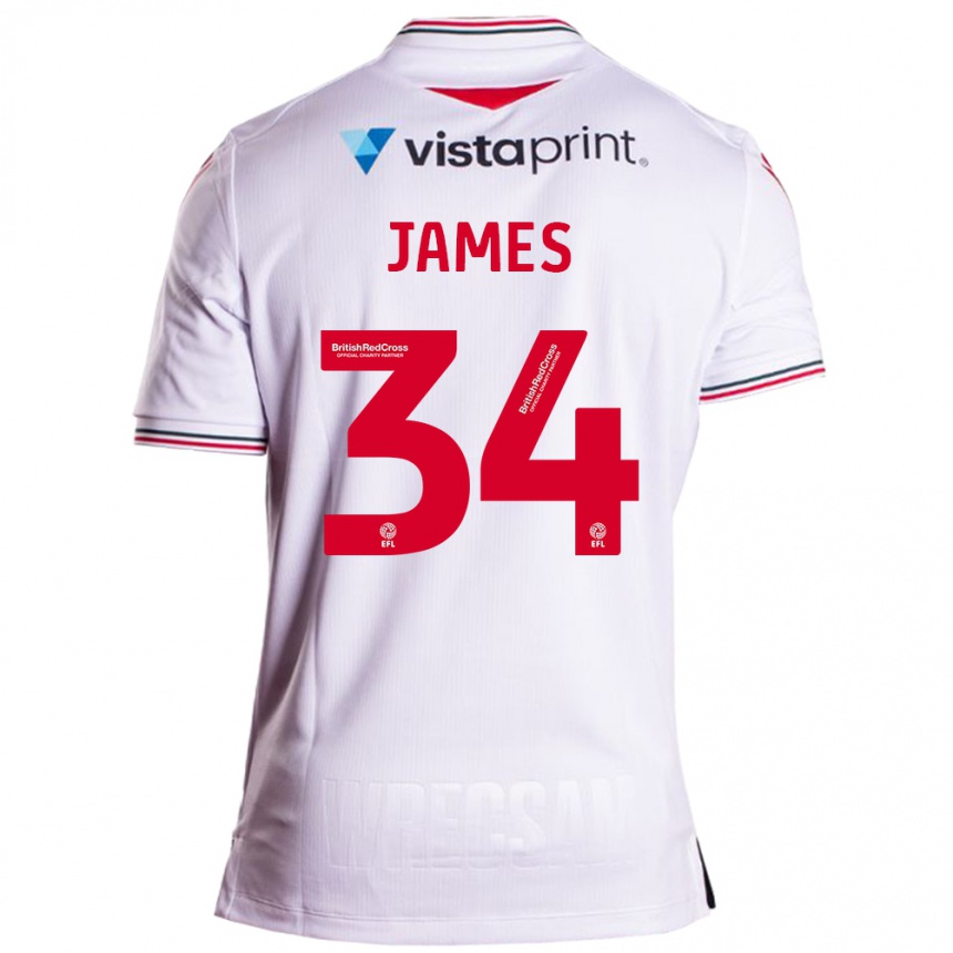 Niño Fútbol Camiseta Aaron James #34 Blanco 2ª Equipación 2023/24