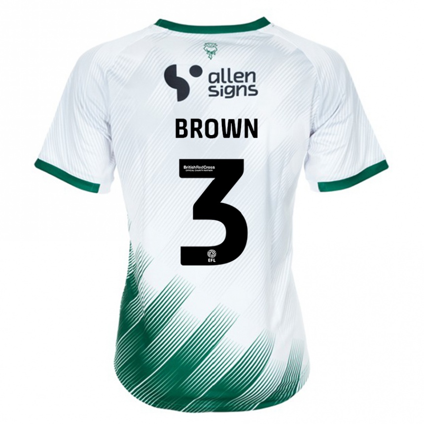 Niño Fútbol Camiseta Jaden Brown #3 Blanco 2ª Equipación 2023/24