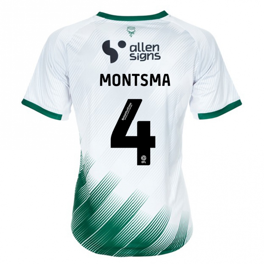 Niño Fútbol Camiseta Lewis Montsma #4 Blanco 2ª Equipación 2023/24