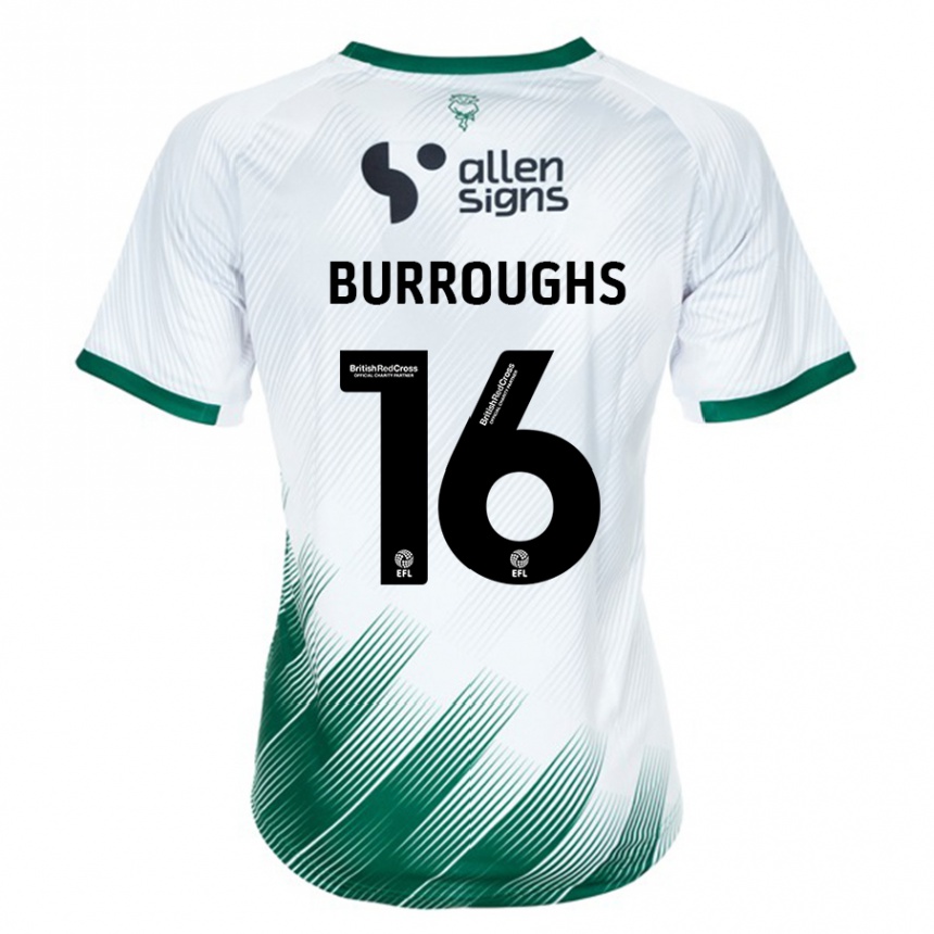 Niño Fútbol Camiseta Jack Burroughs #16 Blanco 2ª Equipación 2023/24