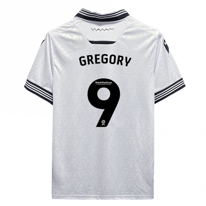 Niño Fútbol Camiseta Lee Gregory #9 Blanco 2ª Equipación 2023/24