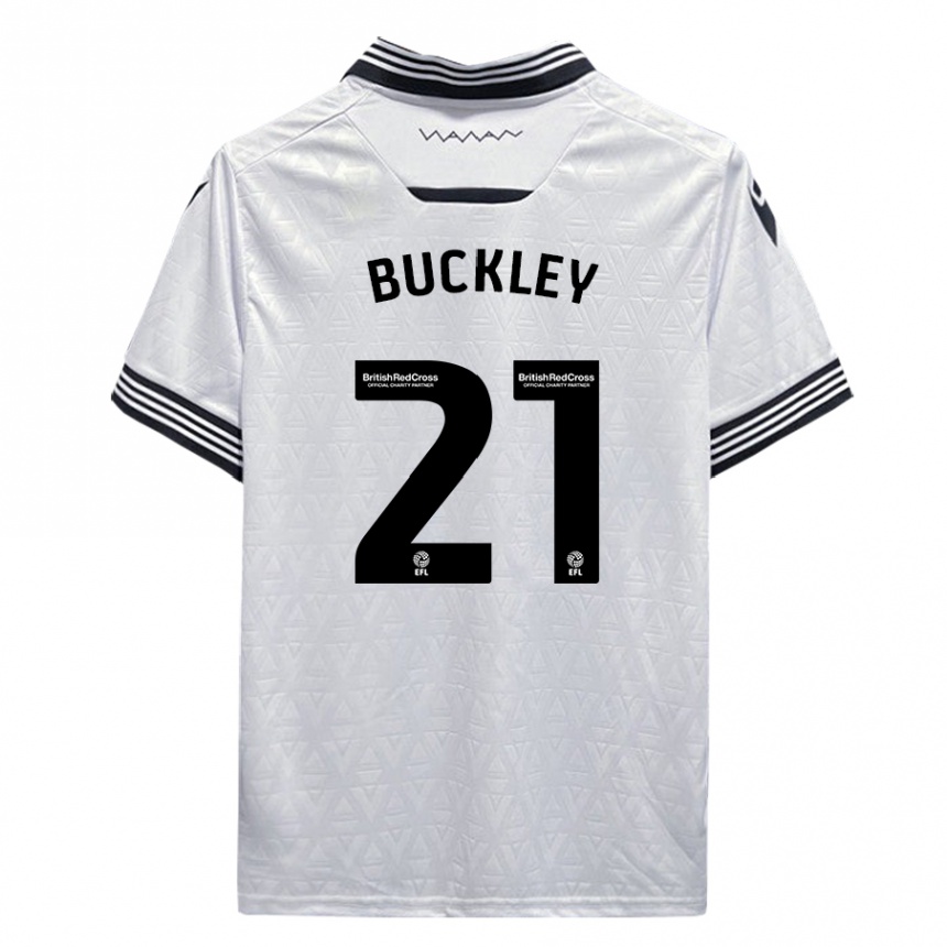 Niño Fútbol Camiseta John Buckley #21 Blanco 2ª Equipación 2023/24