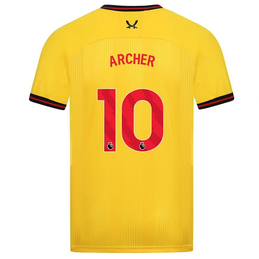 Niño Fútbol Camiseta Cameron Archer #10 Amarillo 2ª Equipación 2023/24