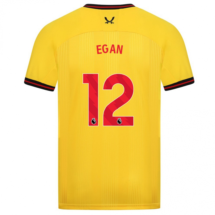 Niño Fútbol Camiseta John Egan #12 Amarillo 2ª Equipación 2023/24