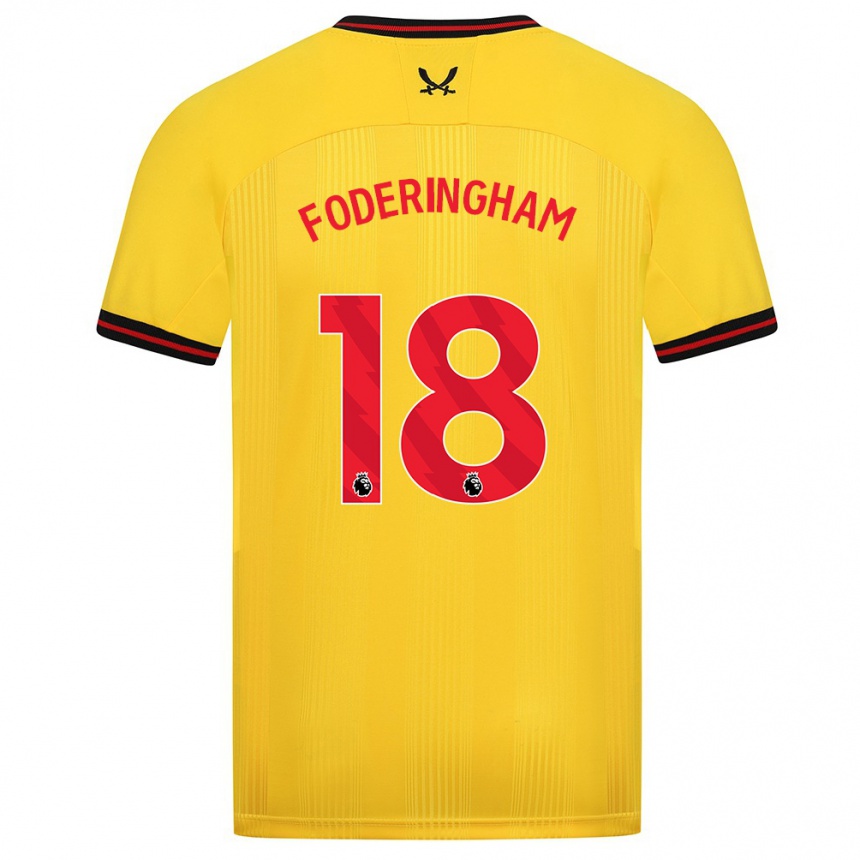 Niño Fútbol Camiseta Wes Foderingham #18 Amarillo 2ª Equipación 2023/24