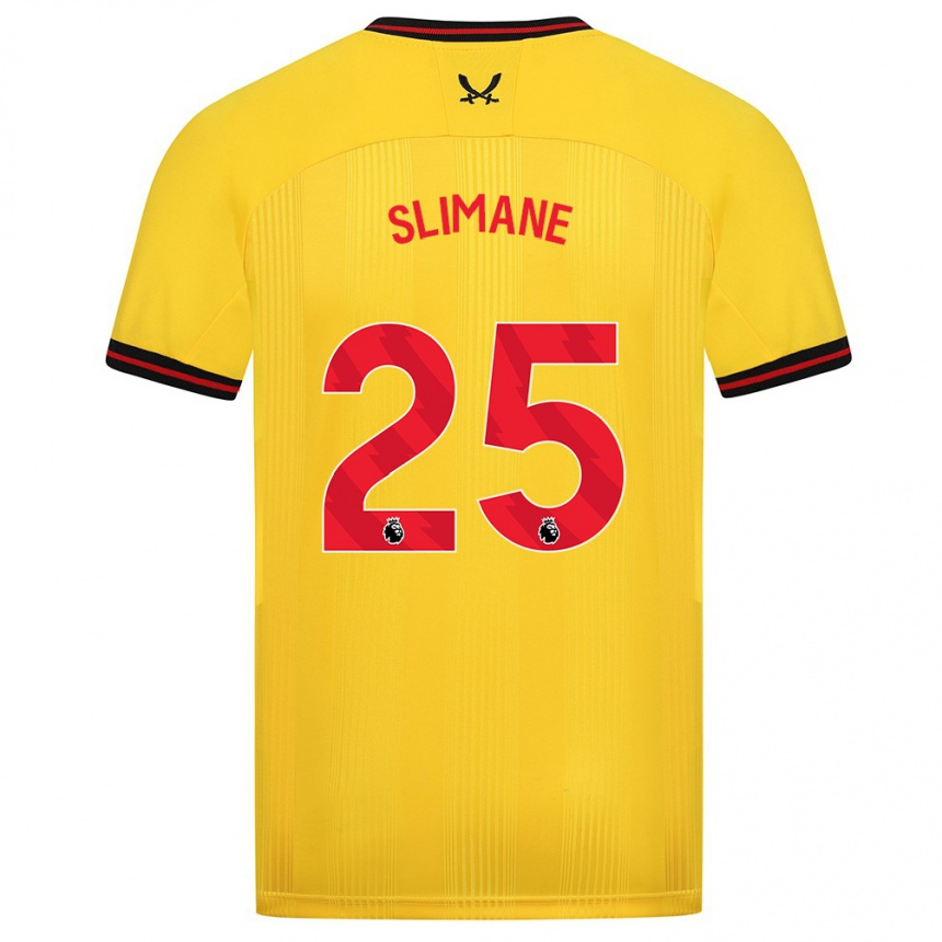 Niño Fútbol Camiseta Anis Slimane #25 Amarillo 2ª Equipación 2023/24