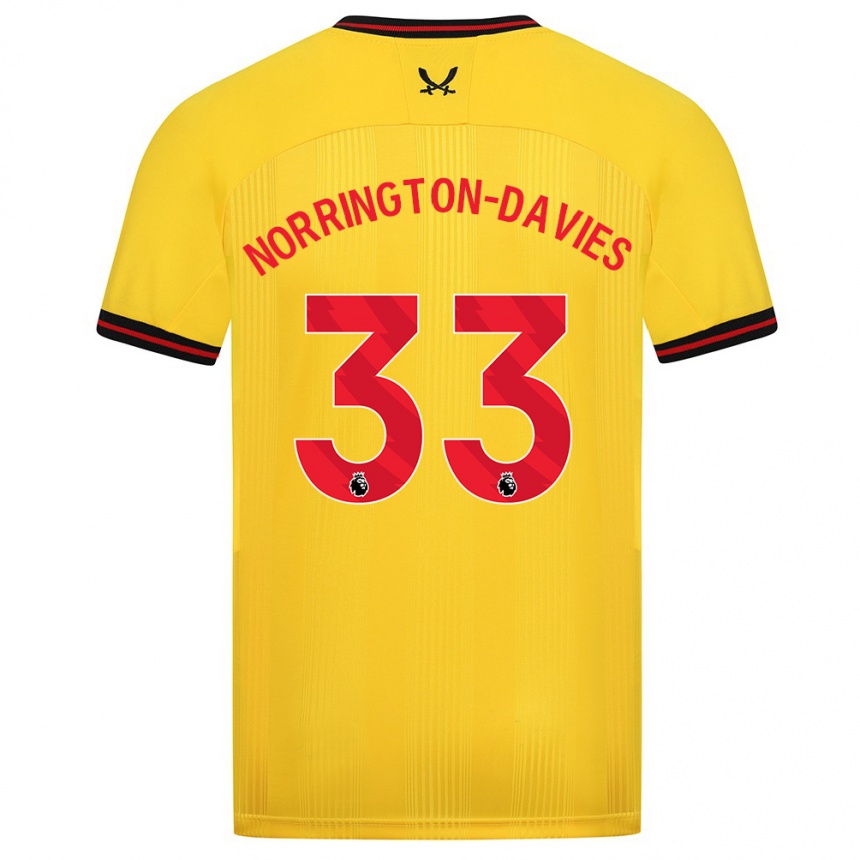 Niño Fútbol Camiseta Rhys Norrington-Davies #33 Amarillo 2ª Equipación 2023/24