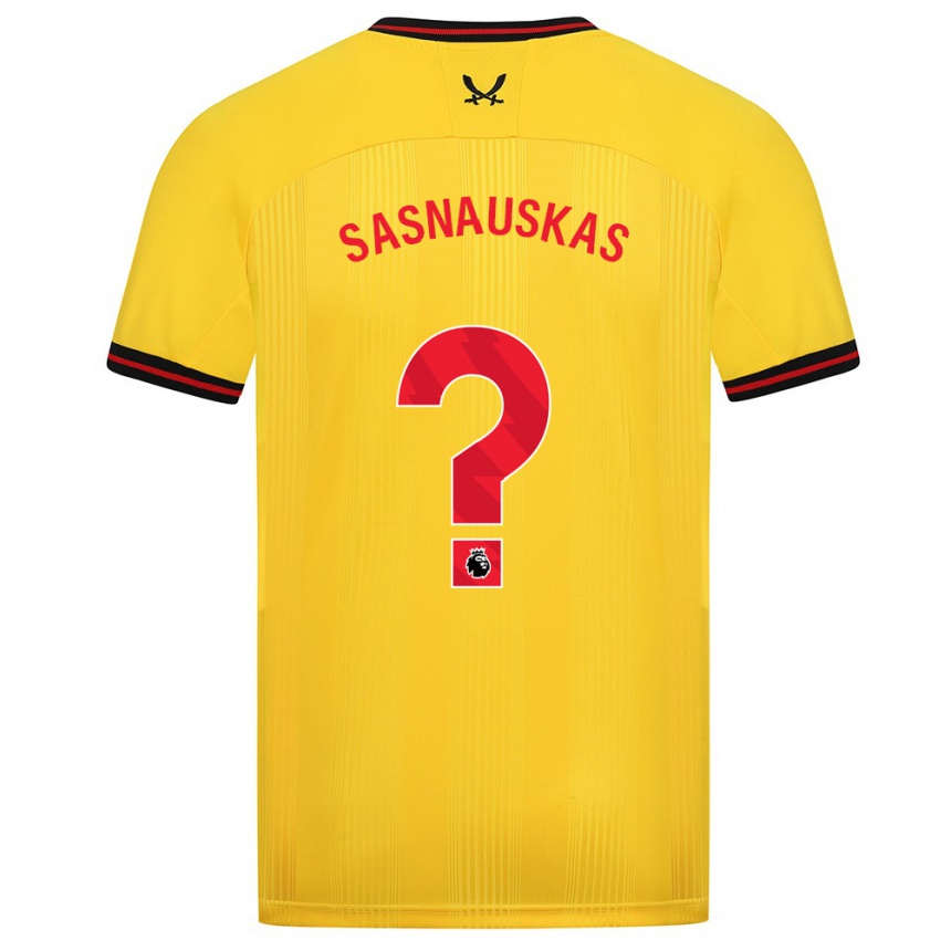 Niño Fútbol Camiseta Dovydas Sasnauskas #0 Amarillo 2ª Equipación 2023/24