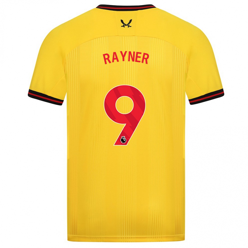 Niño Fútbol Camiseta Rebecca Rayner #9 Amarillo 2ª Equipación 2023/24