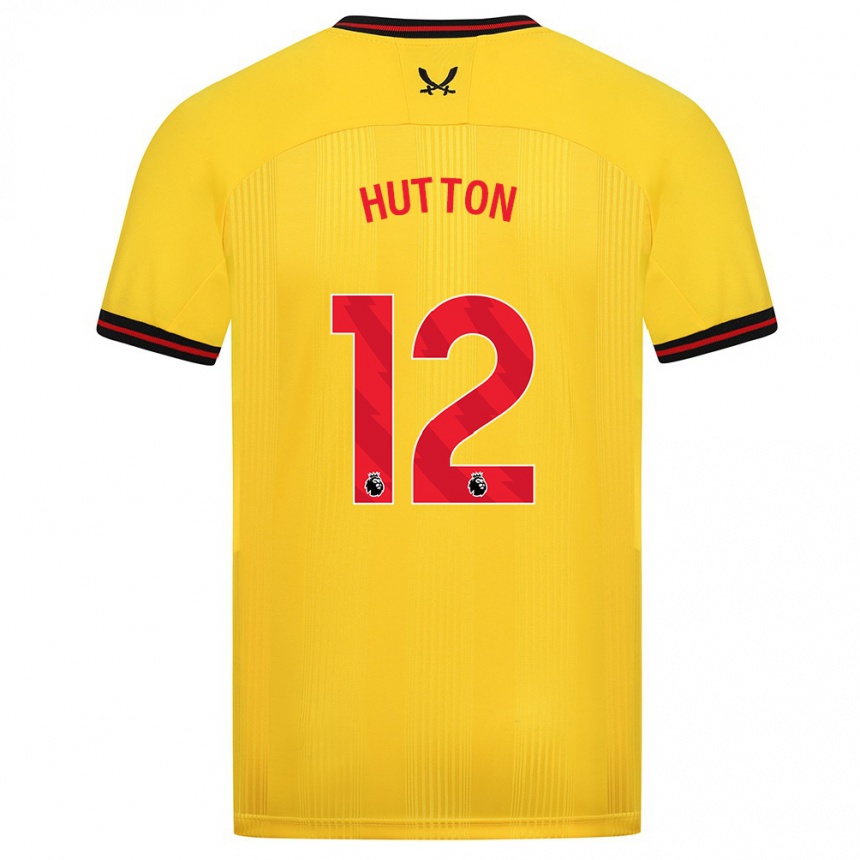 Niño Fútbol Camiseta Jodie Hutton #12 Amarillo 2ª Equipación 2023/24