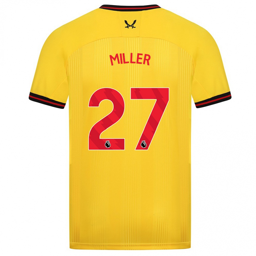 Niño Fútbol Camiseta Lara Miller #27 Amarillo 2ª Equipación 2023/24