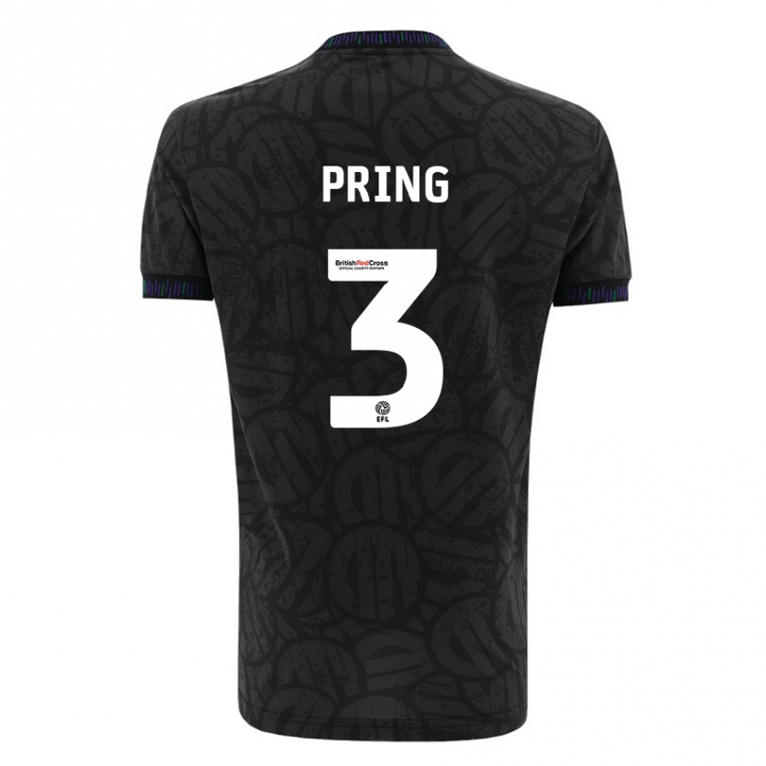 Niño Fútbol Camiseta Cameron Pring #3 Negro 2ª Equipación 2023/24