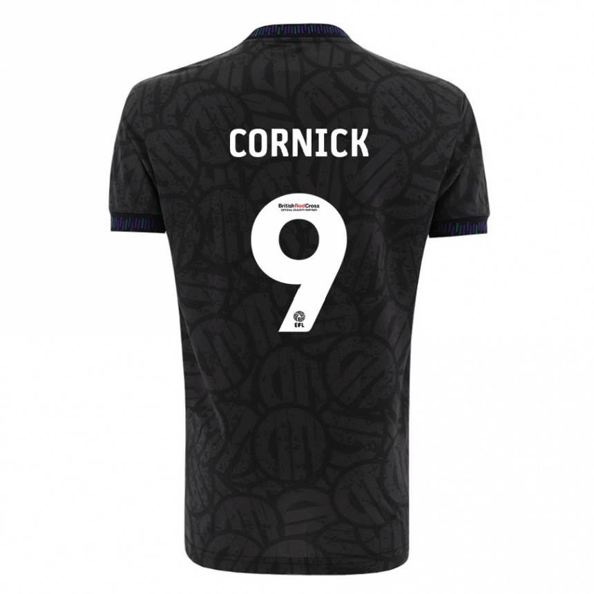 Niño Fútbol Camiseta Harry Cornick #9 Negro 2ª Equipación 2023/24