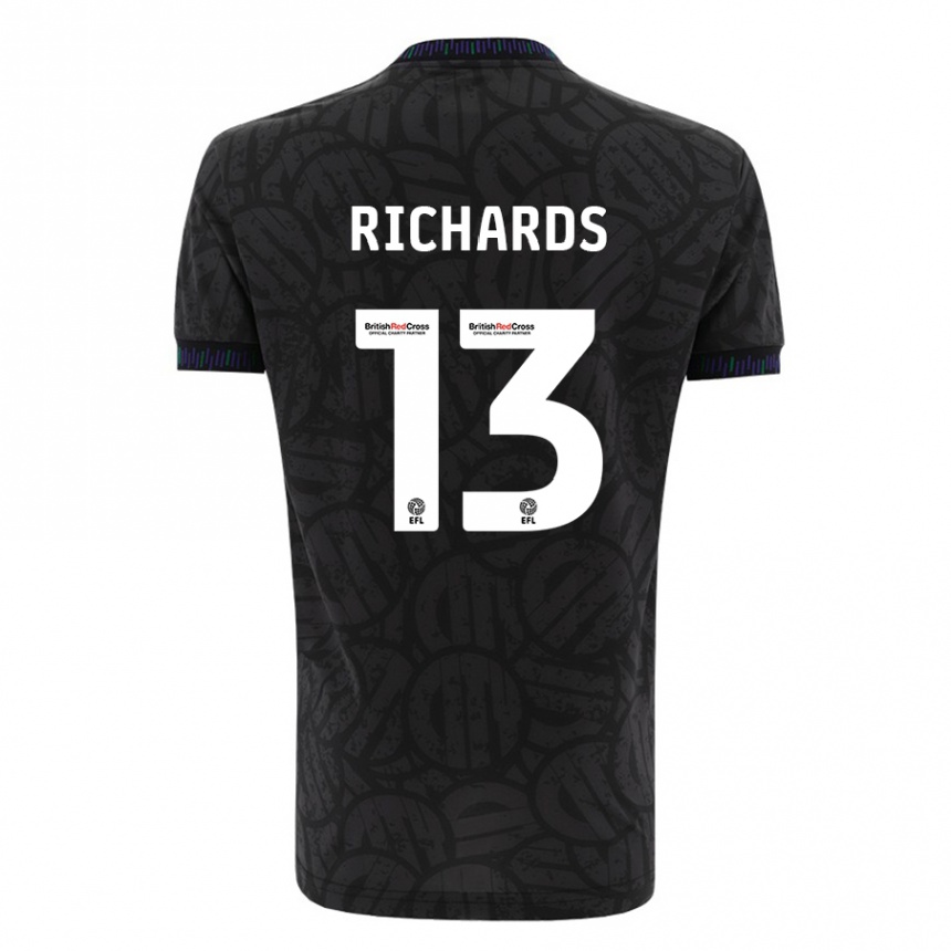 Niño Fútbol Camiseta Harvey Wiles-Richards #13 Negro 2ª Equipación 2023/24