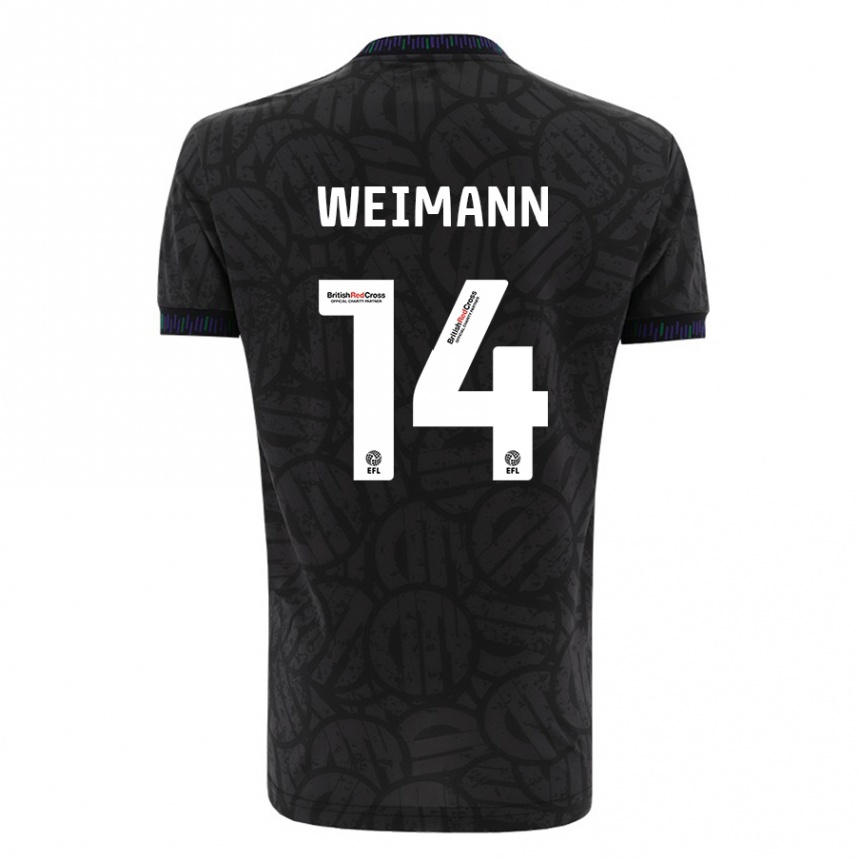 Niño Fútbol Camiseta Andreas Weimann #14 Negro 2ª Equipación 2023/24