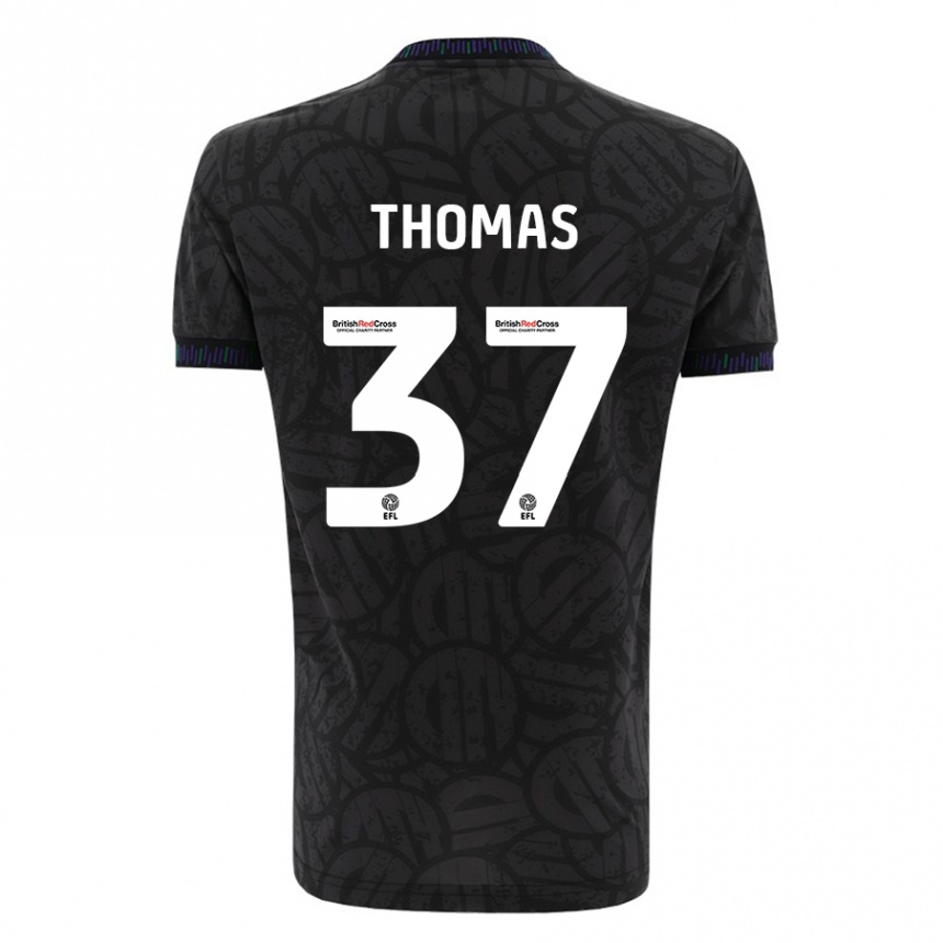 Niño Fútbol Camiseta Olly Thomas #37 Negro 2ª Equipación 2023/24