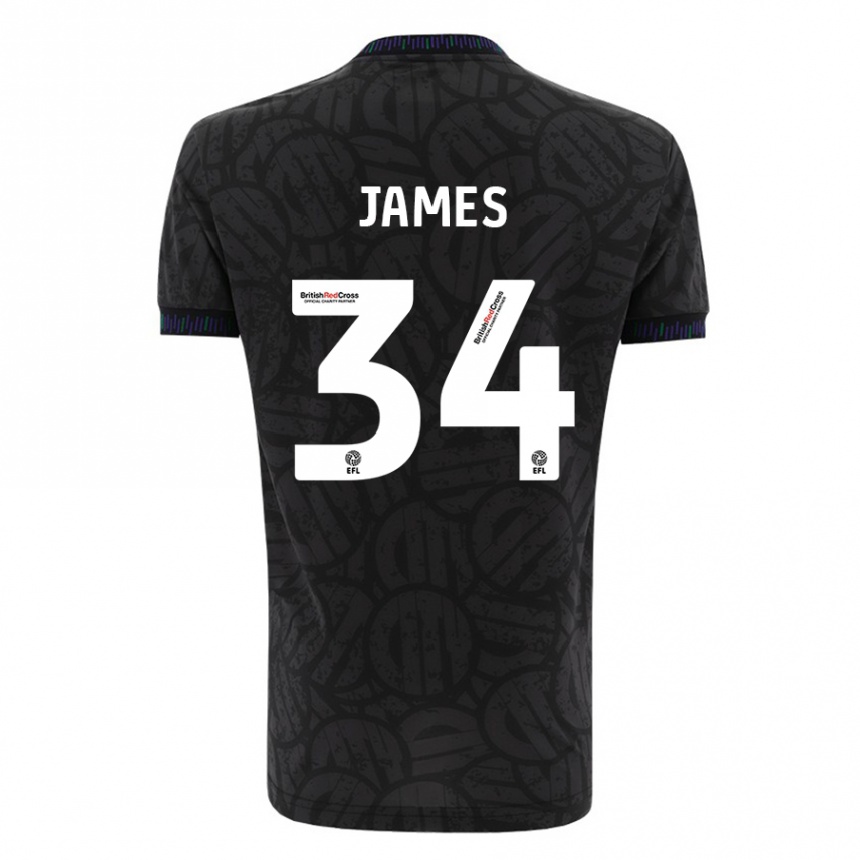 Niño Fútbol Camiseta Joseph James #34 Negro 2ª Equipación 2023/24