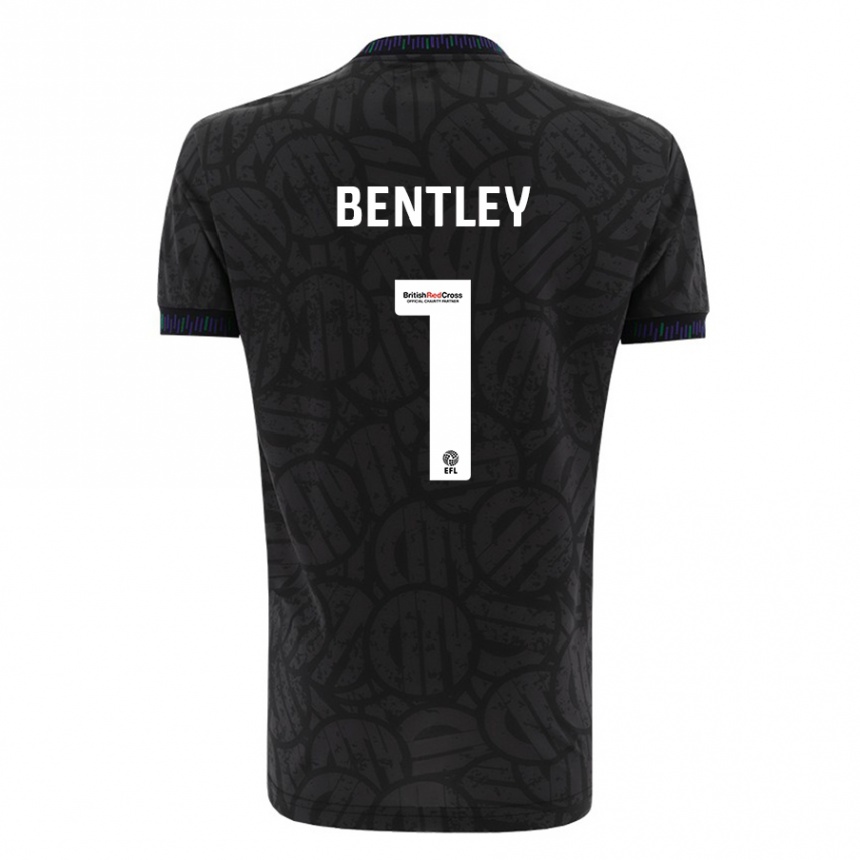 Niño Fútbol Camiseta Fran Bentley #1 Negro 2ª Equipación 2023/24