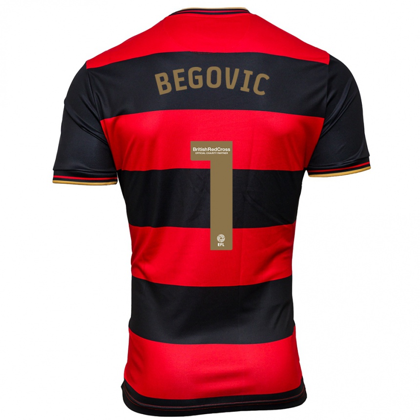 Niño Fútbol Camiseta Asmir Begovic #1 Negro Rojo 2ª Equipación 2023/24