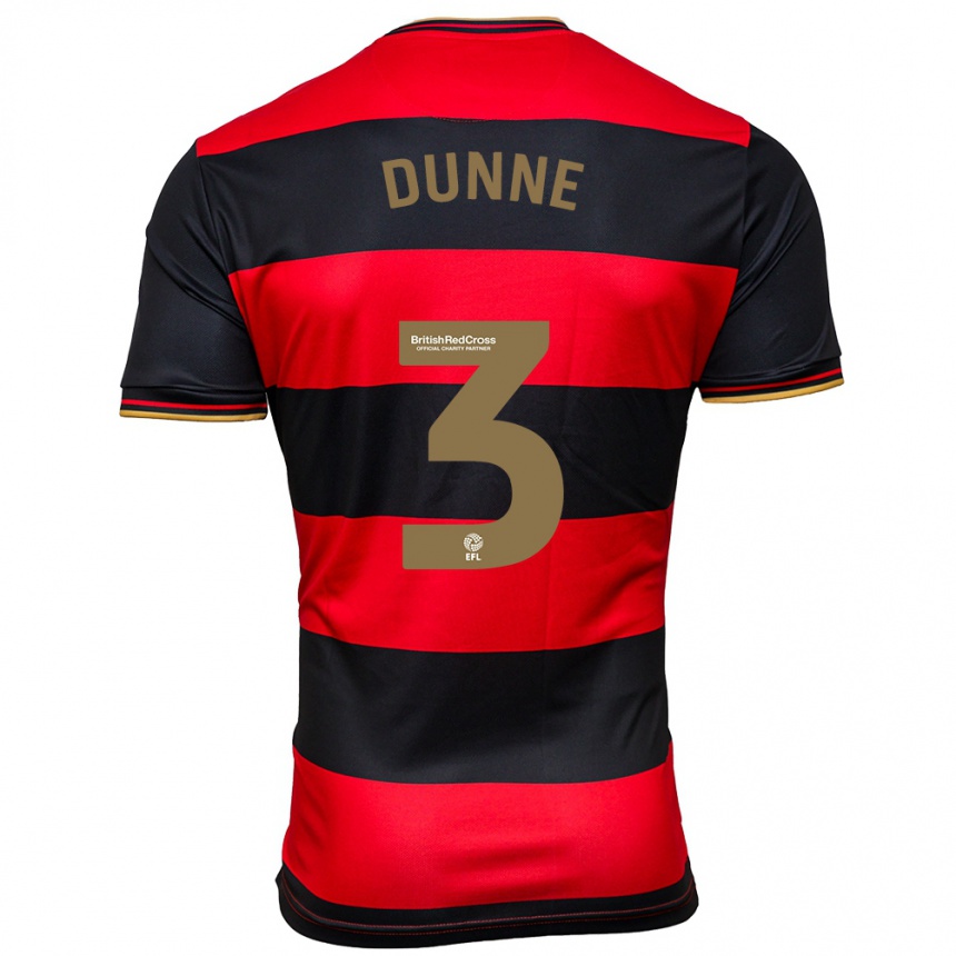 Niño Fútbol Camiseta Jimmy Dunne #3 Negro Rojo 2ª Equipación 2023/24