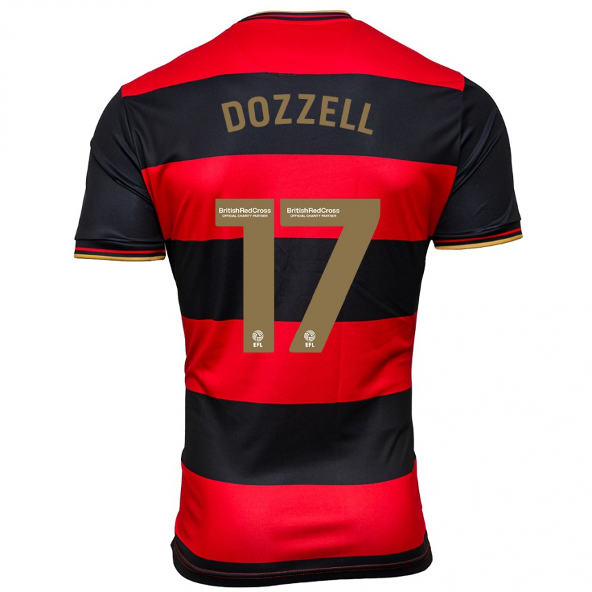Niño Fútbol Camiseta Andre Dozzell #17 Negro Rojo 2ª Equipación 2023/24