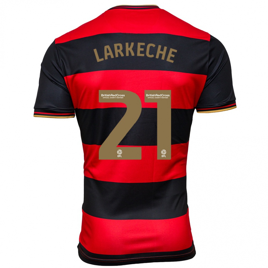 Niño Fútbol Camiseta Ziyad Larkeche #21 Negro Rojo 2ª Equipación 2023/24