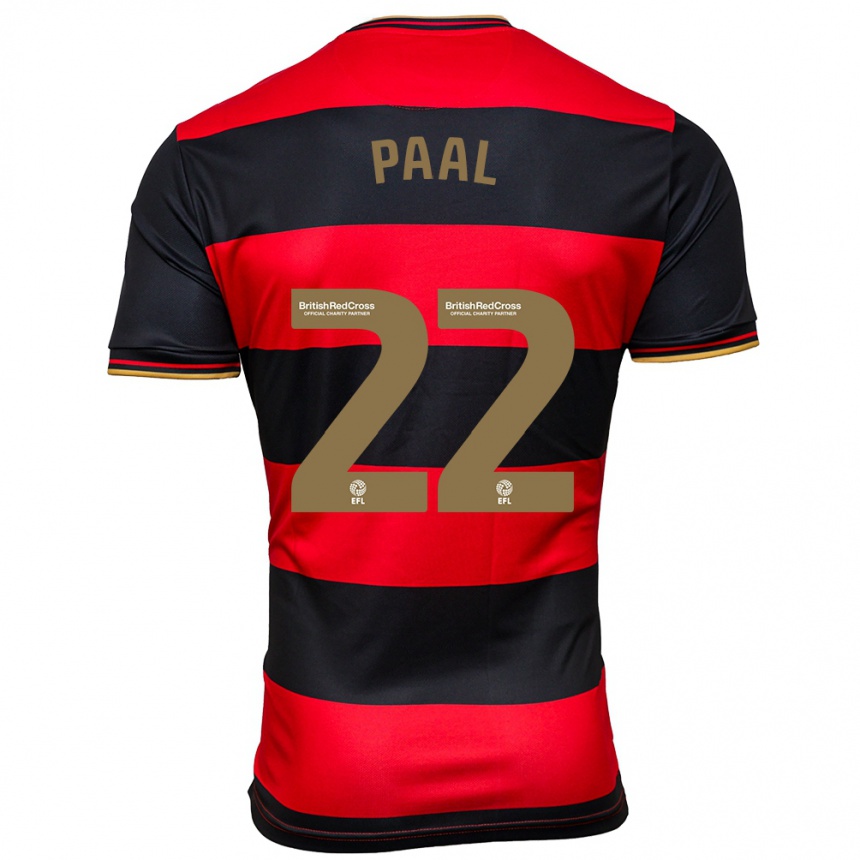 Niño Fútbol Camiseta Kenneth Paal #22 Negro Rojo 2ª Equipación 2023/24