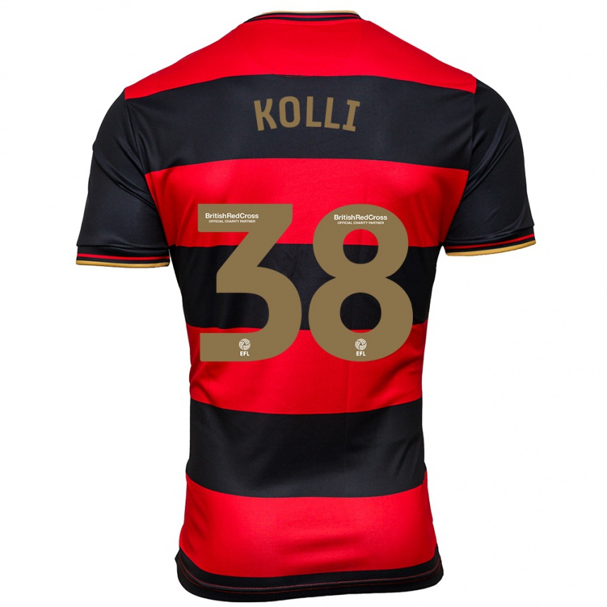 Niño Fútbol Camiseta Rayan Kolli #38 Negro Rojo 2ª Equipación 2023/24