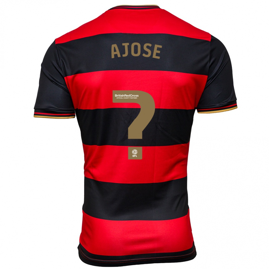Niño Fútbol Camiseta Joseph Ajose #0 Negro Rojo 2ª Equipación 2023/24
