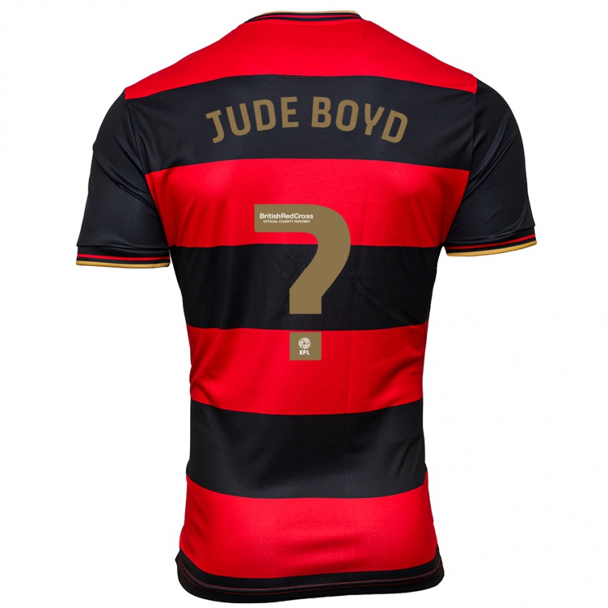 Niño Fútbol Camiseta Arkell Jude-Boyd #0 Negro Rojo 2ª Equipación 2023/24